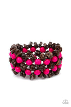 Load image into Gallery viewer, Paparazzi&#39;s Tahiti Tourist - Pink Wood bracelet
