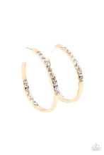 Load image into Gallery viewer, Paparazzi&#39;s Borderline Brilliance - Gold hoop earrings
