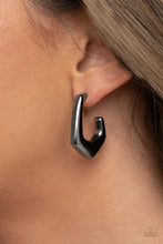 Load image into Gallery viewer, Paparazzi&#39;s On The Hook - Black hoop earrings
