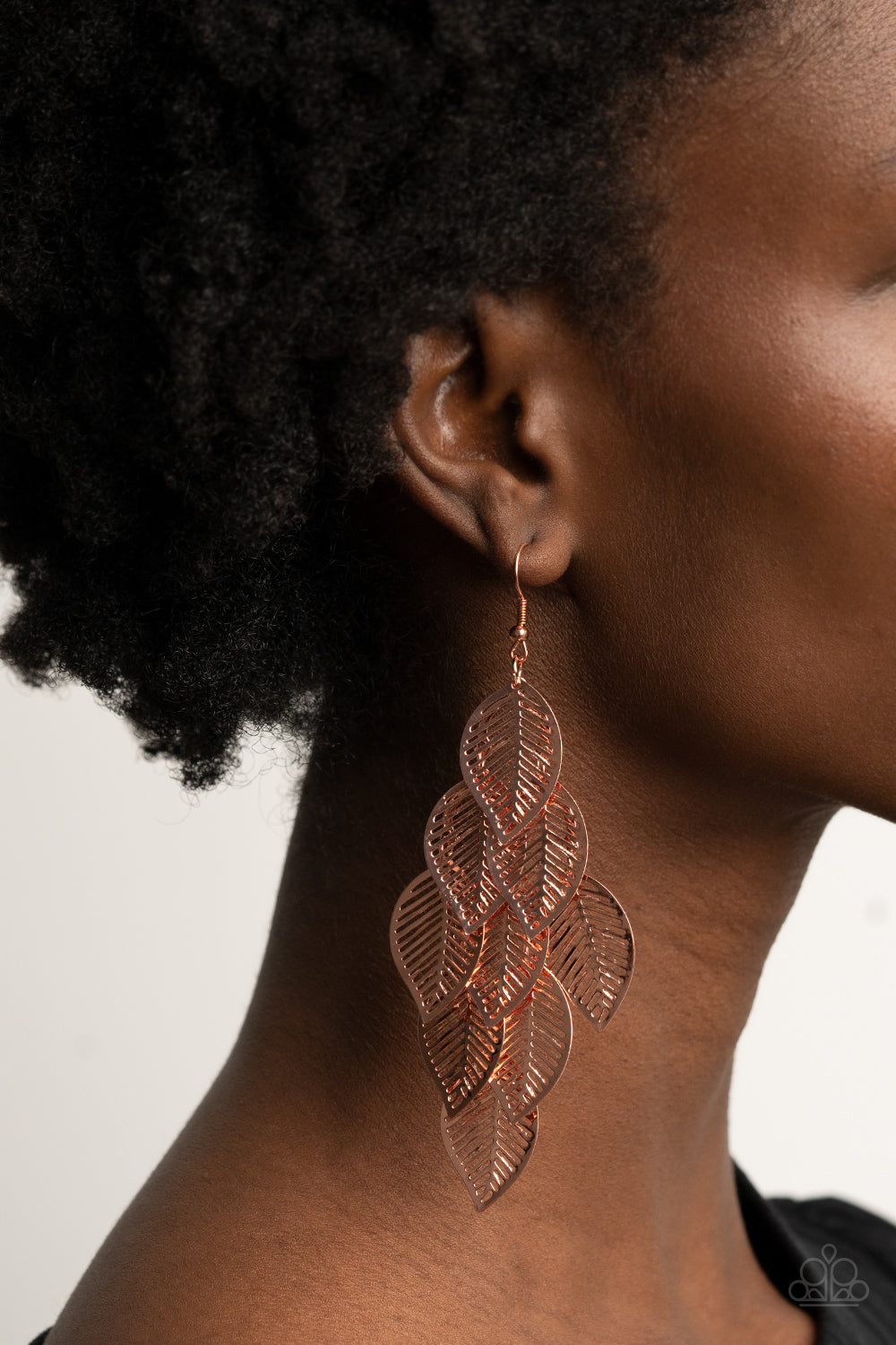 Paparazzi's Limitlessly Leafy - Copper earrings