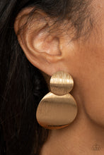 Load image into Gallery viewer, Paparazzi&#39;s Here Today, GONG Tomorrow - Gold earrings
