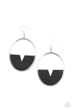 Load image into Gallery viewer, Paparazzi&#39;s Island Breeze - Black Wood hoop earrings
