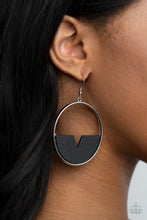 Load image into Gallery viewer, Paparazzi&#39;s Island Breeze - Black Wood hoop earrings
