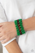 Load image into Gallery viewer, Paparazzi&#39;s Bali Beach Retreat - Green Wood bracelet
