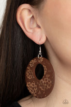 Load image into Gallery viewer, Paparazzi&#39;s Galapagos Garden - Brown Wood hoop earrings
