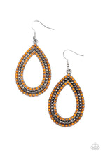 Load image into Gallery viewer, Paparazzi&#39;s Tear Tracks - Orange Seed Beads earrings
