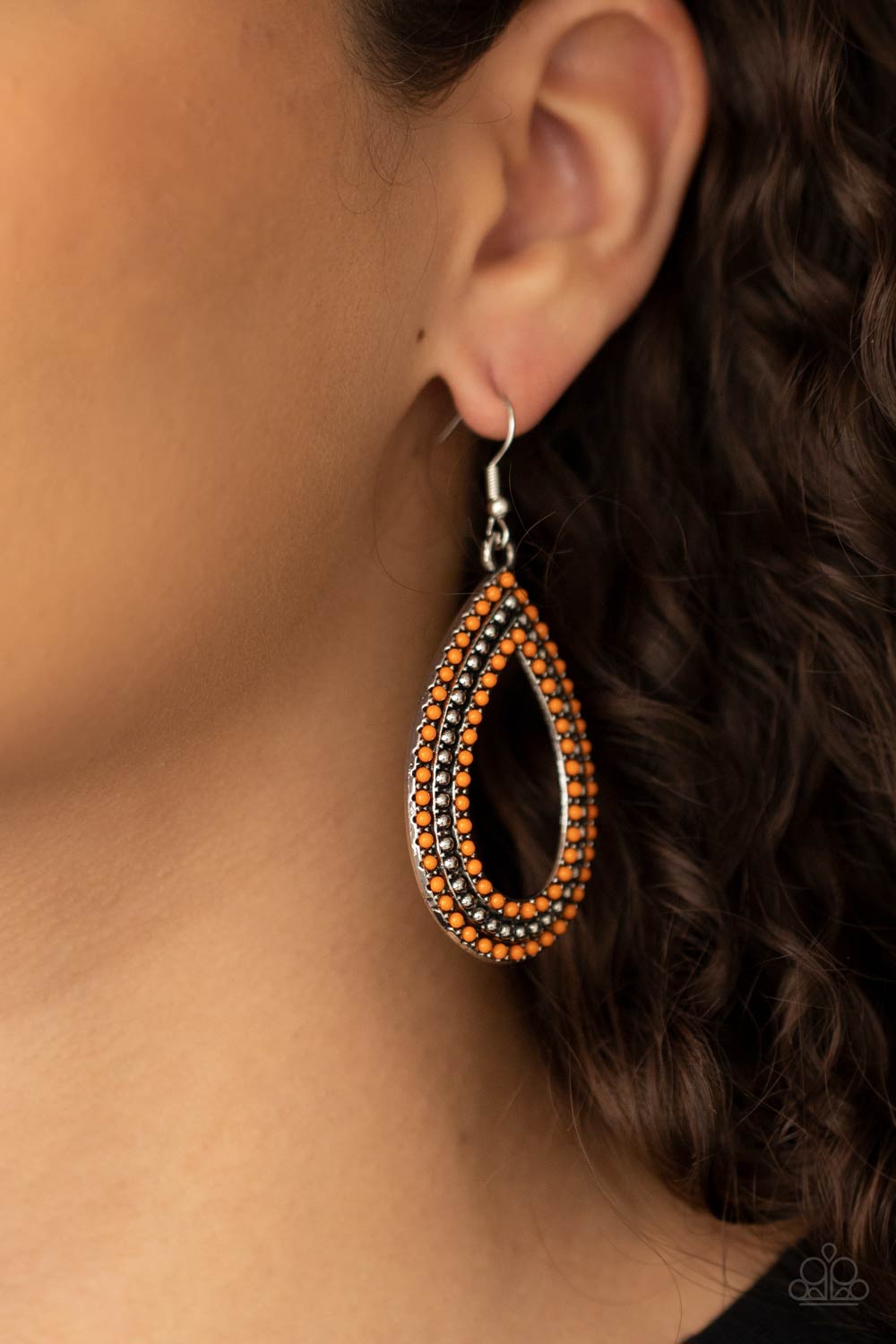 Paparazzi's Tear Tracks - Orange Seed Beads earrings