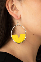 Load image into Gallery viewer, Paparazzi&#39;s Island Breeze - Yellow Wood hoop earrings
