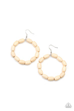 Load image into Gallery viewer, Paparazzi&#39;s Living The WOOD Life - White hoop earrings
