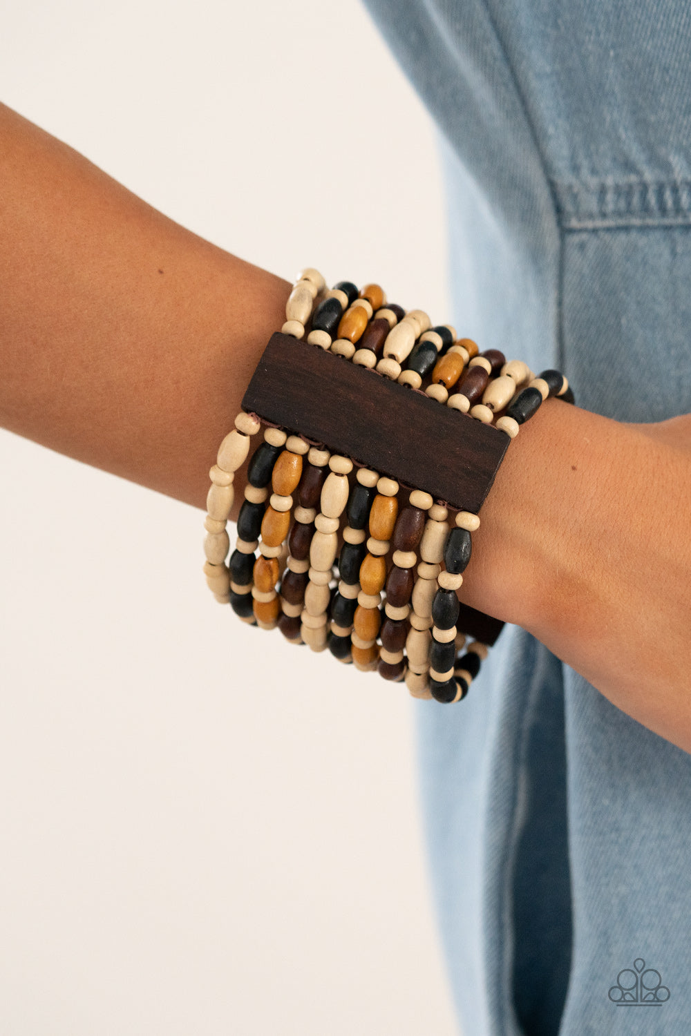 Paparazzi's Cayman Carnival - Multi Wood bracelet