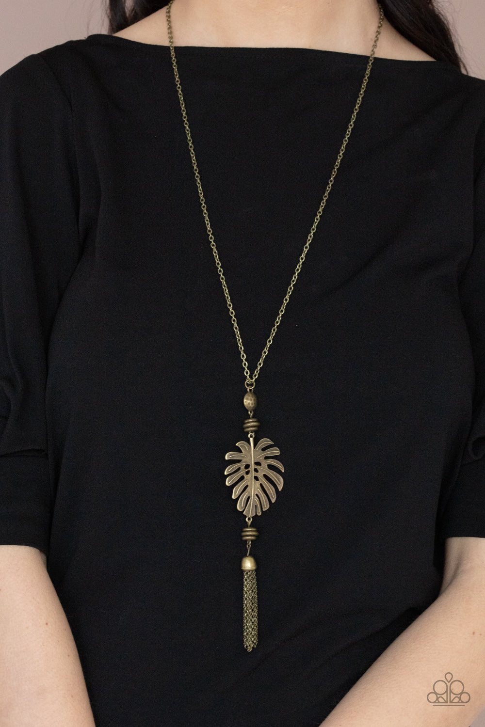 Paparazzi's Palm Prom - Brass necklace