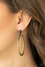 Load image into Gallery viewer, Paparazzi&#39;s Fully Loaded - Brass hoop earrings
