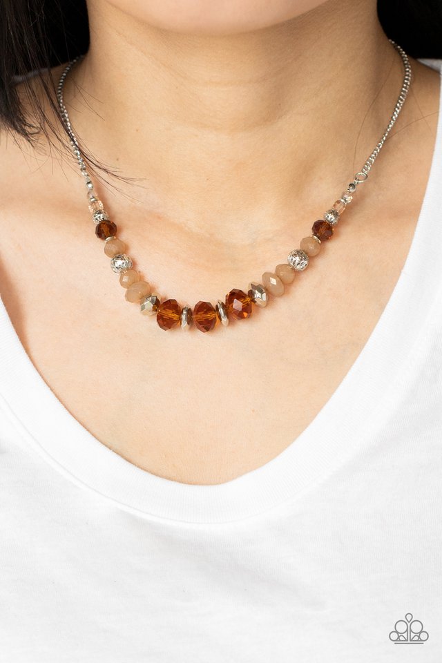 Paparazzi's Turn Up the Tea Lights - Brown necklace (Fashion Fix)