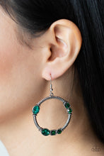 Load image into Gallery viewer, Paparazzi&#39;s Glamorous Garland - Green Hoop earrings
