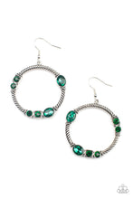 Load image into Gallery viewer, Paparazzi&#39;s Glamorous Garland - Green Hoop earrings
