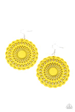 Load image into Gallery viewer, Paparazzi&#39;s Island Sun - Yellow Wood earrings
