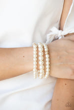 Load image into Gallery viewer, Paparazzi&#39;s Here Comes the Heiress - Gold Pearl bracelet
