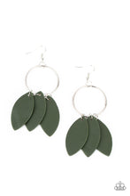 Load image into Gallery viewer, Paparazzi&#39;s Leafy Laguna - Green hoop earrings
