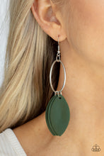 Load image into Gallery viewer, Paparazzi&#39;s Leafy Laguna - Green hoop earrings
