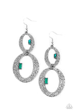 Load image into Gallery viewer, Paparazzi&#39;s OVAL and OVAL Again - Green hoop earrings
