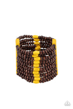 Load image into Gallery viewer, Paparazzi&#39;s Tropical Trendsetter - Yellow wood bracelet
