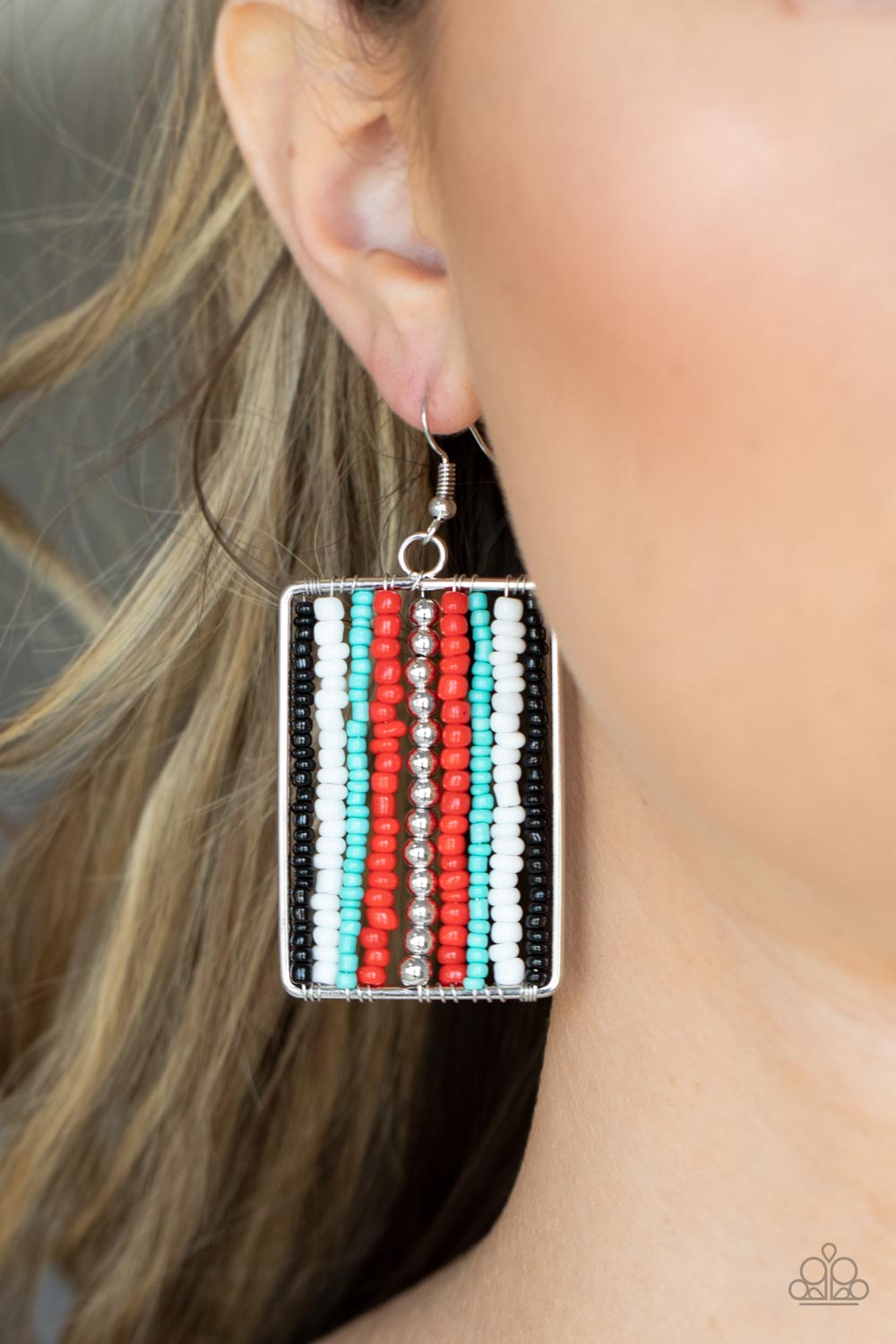 Paparazzi's Beadwork Wonder - Red Seed Bead earrings