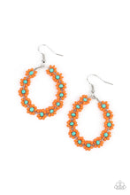 Load image into Gallery viewer, Paparazzi&#39;s Festively Flower Child - Orange Seed Beads hoop earrings
