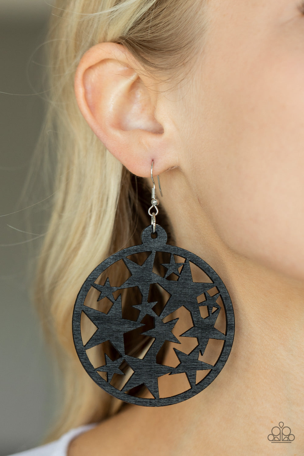 Paparazzi's Cosmic Paradise - Black Wood earrings