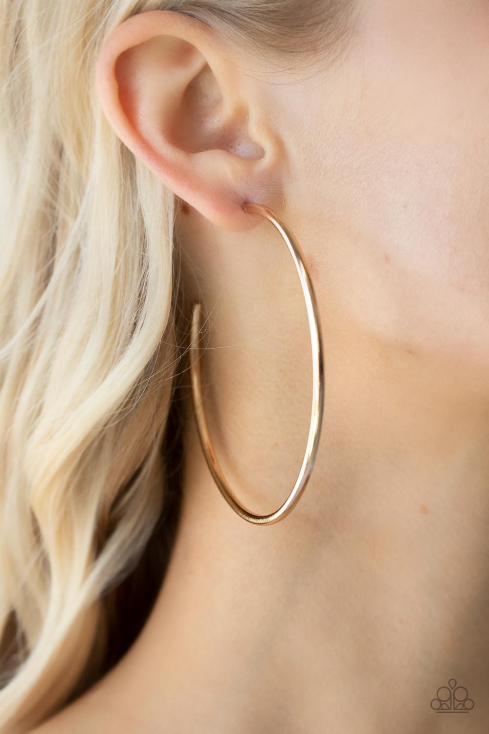 Paparazzi's Mega Metro - Gold hoop earrings