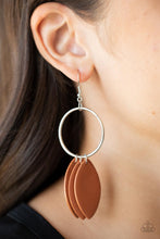 Load image into Gallery viewer, Paparazzi&#39;s Leafy Laguna - Brown hoop earrings
