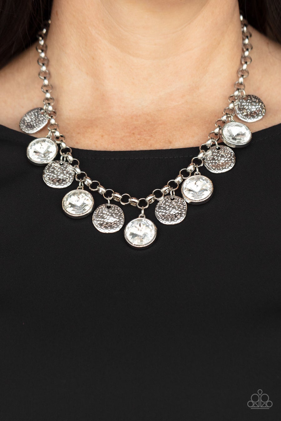 Paparazzi's Spot On Sparkle - White necklace