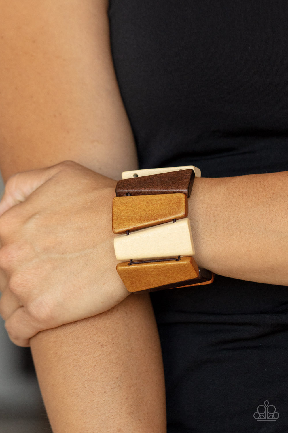 Paparazzi's Barbados Backdrop - Multi Wood bracelet