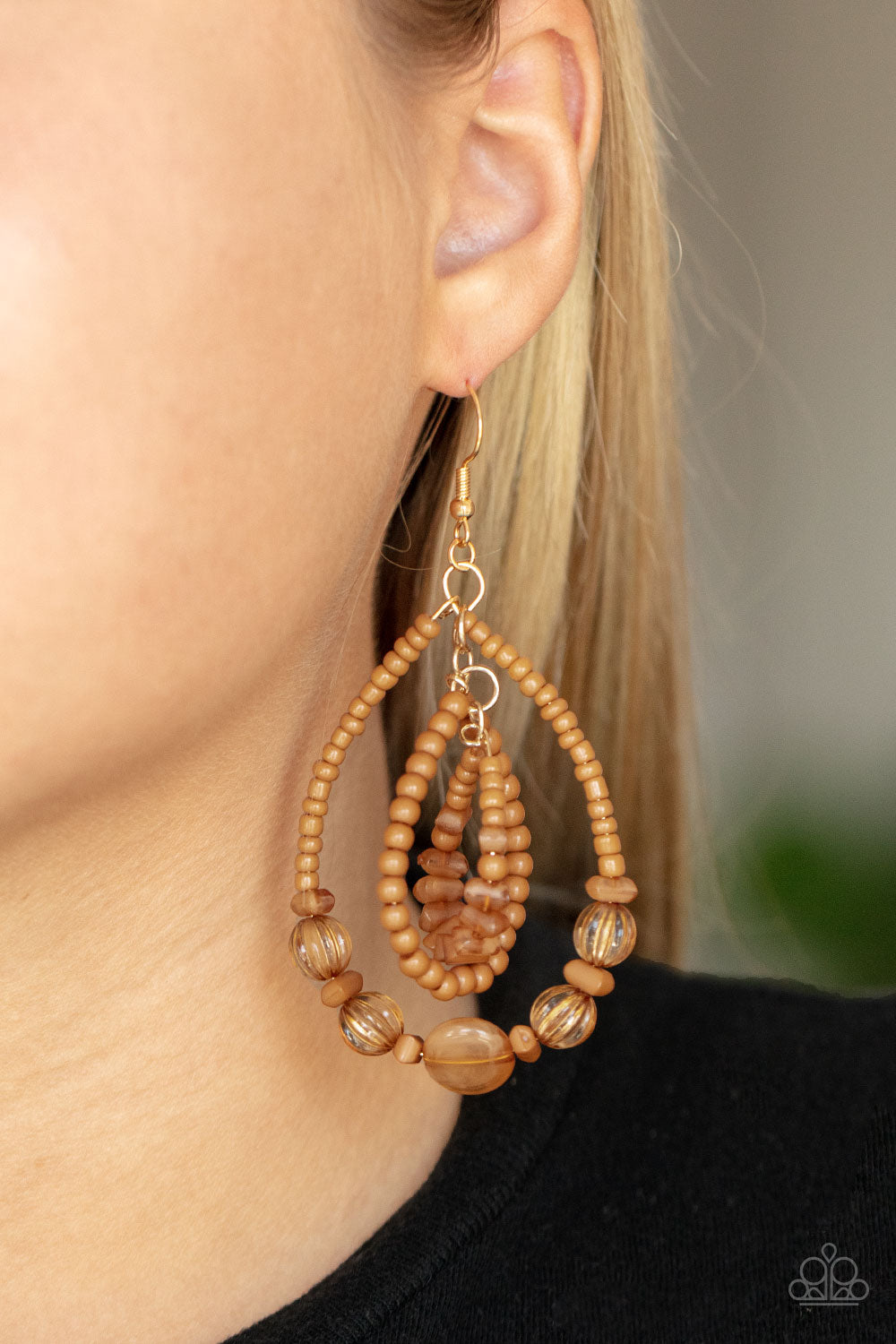 Paparazzi's Prana Party - Brown Seed Beads earrings