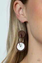 Load image into Gallery viewer, Paparazzi&#39;s Artisanal Aesthetic - White Wood hoop earrings
