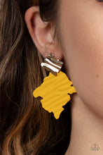 Load image into Gallery viewer, Paparazzi&#39;s Crimped Couture - Yellow post earrings
