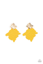 Load image into Gallery viewer, Paparazzi&#39;s Crimped Couture - Yellow post earrings
