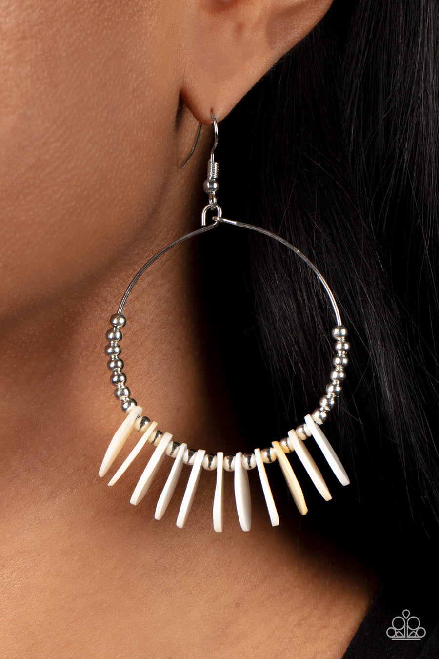 Paparazzi's Caribbean Cocktail - White Acrylic earrings