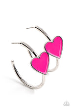 Load image into Gallery viewer, Paparazzi&#39;s Kiss Up - Pink hoop earrings
