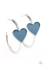 Load image into Gallery viewer, Paparazzi&#39;s Kiss Up - Blue hoop earrings
