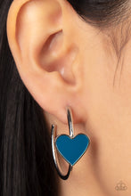 Load image into Gallery viewer, Paparazzi&#39;s Kiss Up - Blue hoop earrings
