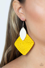 Load image into Gallery viewer, Paparazzi&#39;s Sabbatical WEAVE - Yellow earrings
