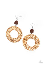 Load image into Gallery viewer, Paparazzi&#39;s Wildly Wicker - Brown hoop Wood earrings
