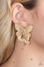 Load image into Gallery viewer, Paparazzi&#39;s Blushing Butterflies - Gold earrings
