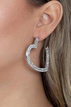 Load image into Gallery viewer, Paparazzi&#39;s AMORE to Love - White hoop earrings
