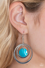 Load image into Gallery viewer, Paparazzi&#39;s Mai Tai Tango - Blue hoop earrings
