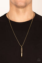 Load image into Gallery viewer, Paparazzi&#39;s Mysterious Marksman - Brass Urban Men necklace
