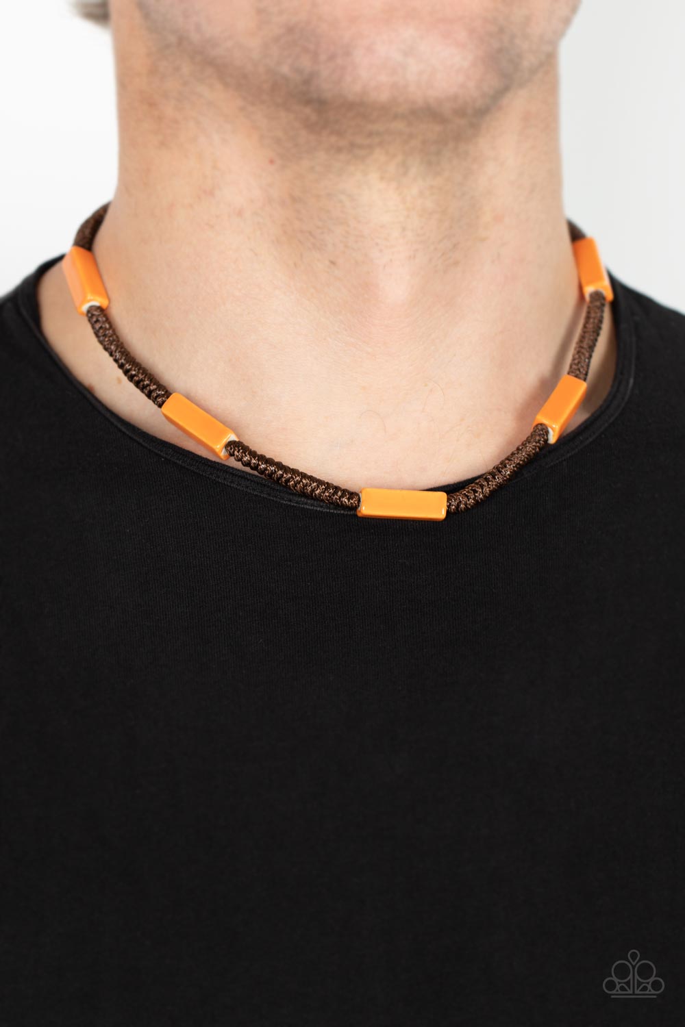 Paparazzi's Tropical Tycoon - Orange Urban Men necklace