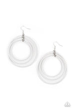 Load image into Gallery viewer, Paparazzi&#39;s Colorfully Circulating - White Seed Beads hoop earrings
