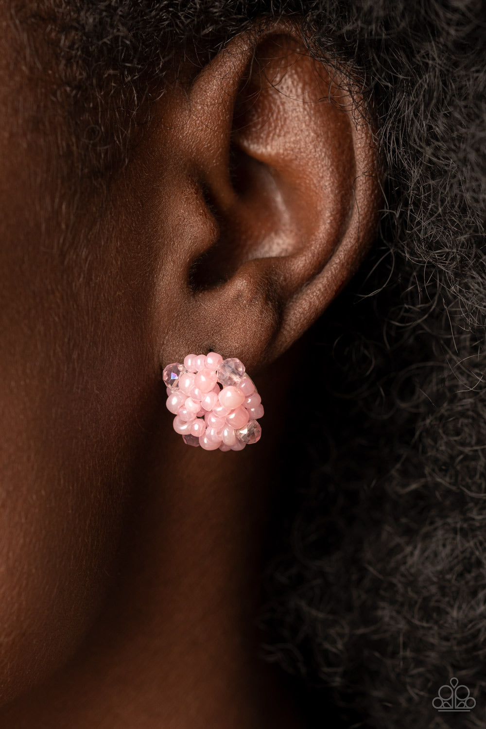 Paparazzi's Bunches of Bubbly - Pink pearl post earrings