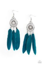 Load image into Gallery viewer, Paparazzi&#39;s Pretty in PLUMES - Blue earrings
